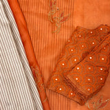 Mishrita Embroidered Colour Block Organza Saree