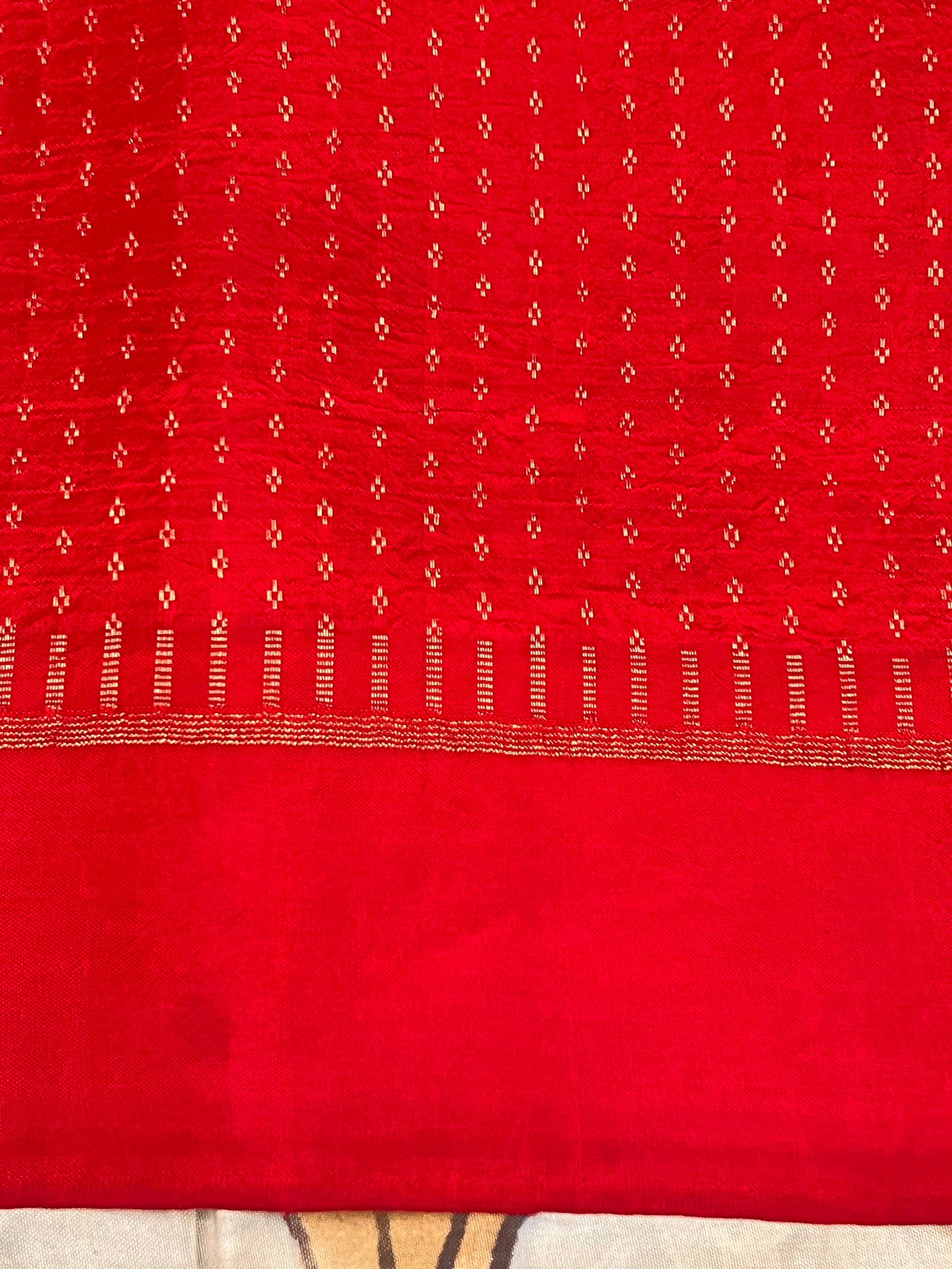 Kalpataru sea of life kalamkari painted kanchi silk saree