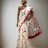 Nisha Retro Dots Organza Saree
