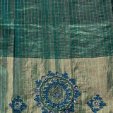 Sequinned kutch embroidered organza saree