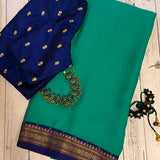 Mishrita Teal and indigo Chiffon Saree
