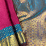 Mishrita thistle blue organza saree