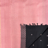 Vera Chessboard Border Kanchi Silk Saree - Black