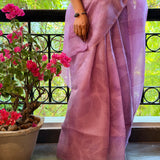 Nisha Foliage Organza Saree - Mauve
