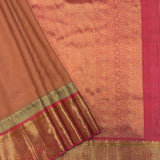 Mishrita Ornamental Border Chiffon Saree - Peach and Beige