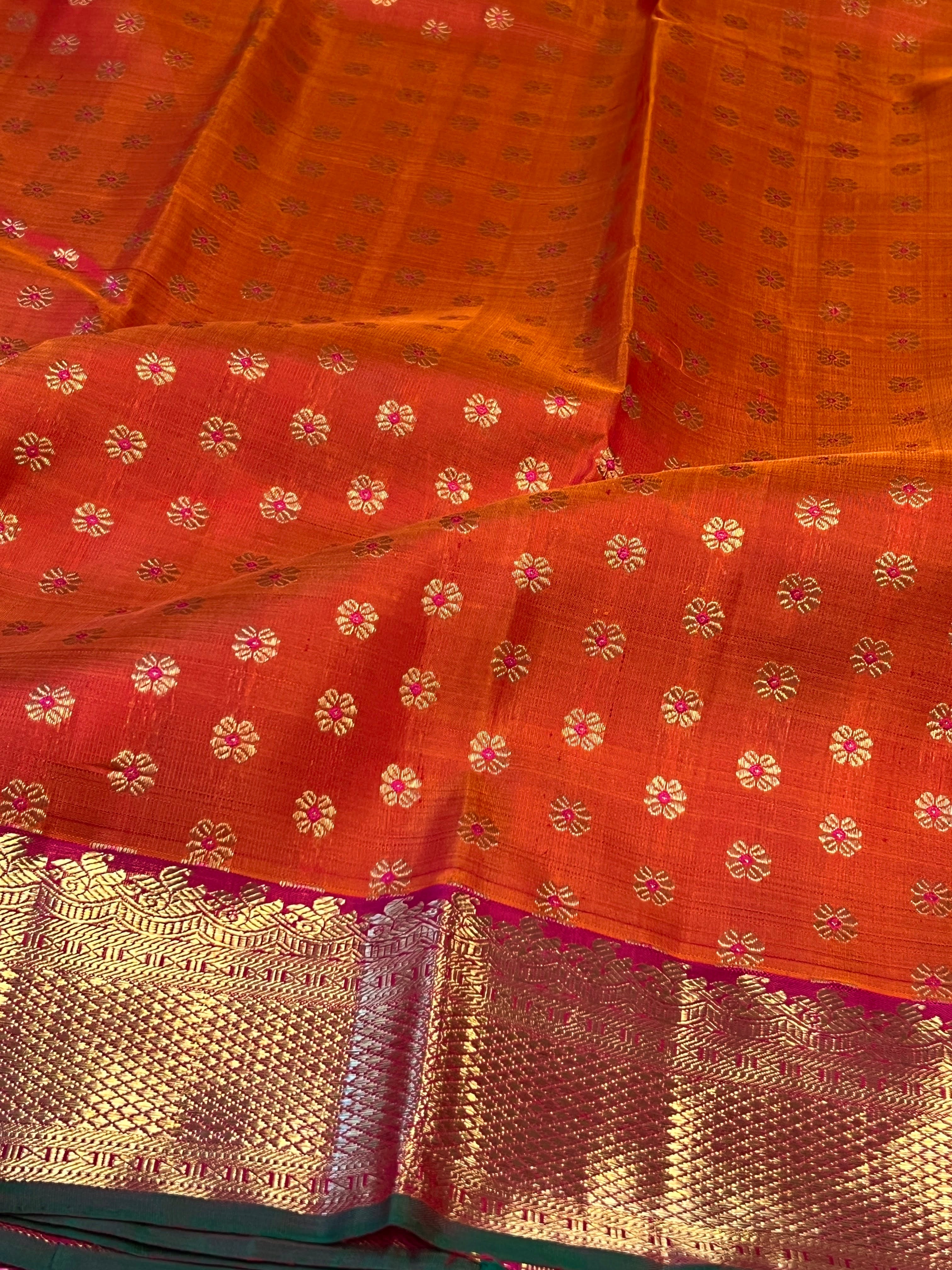 Sumangala meenakari Kanchipuram silk saree