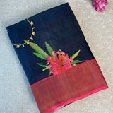 Maya digital floral tussar saree