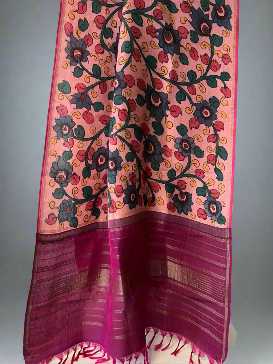 Kalamkari Kanchi silk dupatta