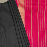 Kalpataru Kamadhenu Kalamkari Silk Saree - Grey