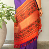Kalpataru Kalamkari Silk Saree - Purple