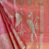 Metallic handwoven organza saree