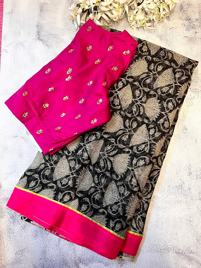 Aahana black kota saree