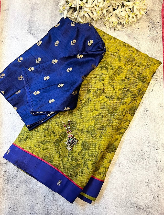 Aahana chartreuse kota saree