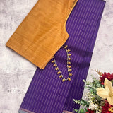 Alani thin striped Kanchipuram silk saree