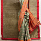 Mila Green Spark Thread Woven Border Silk Saree