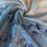 Ombre tussar handpainted saree