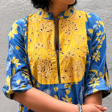 Blue Floral Applique Top