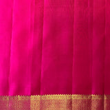 Mishrita Meenakari Border Chiffon Saree - Brown, Pink and Orange