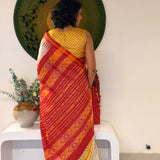 Tissue Woven Ikat Silk Saree - Beige