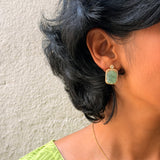 Russian Emerald Silver Studs