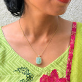 Russian Emerald Pendant Silver Chain