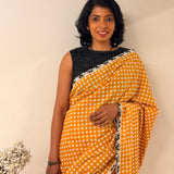 Zephyr Cutwork Embroidered Cotton Saree - Yellow