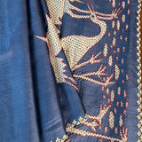 Tussar applique saree