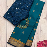 Kimaya swan and paisley silk saree