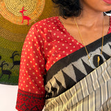 Handloom Ikat Silk Saree - Beige
