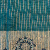 Sequinned kutch embroidered organza saree