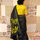 Handloom Ikat Silk Saree - Black