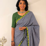 Zephyr Cutwork Embroidered Cotton Saree - Grey