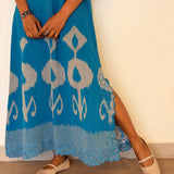 Elements Rivulet Cutwork Ikat Dress - Turquoise