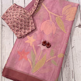 Lilac Jamdani Saree