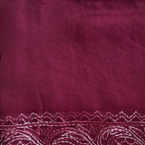 Fern Embroidered Organza Silk Saree - Plum