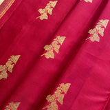 Madhura Paperflowers Kanchi Organza Saree - Red and Mocha