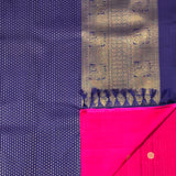 Ranya Dots Kanchipuram Silk Saree - Navy Blue