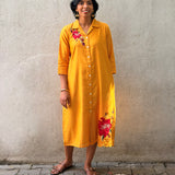 Yellow Chanderi Melange Dress