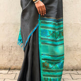 Kalpataru Floral Hand Painted Kalamkari Silk Saree