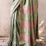 Anagha Foliage Kutch Embroidered Kanchi Silk Saree