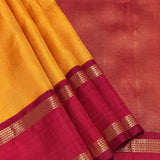 Sumangala Zari Checks Kanchi Silk Saree - Mustard