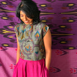 Elements Drizzle Ikat Crop Top - Fog