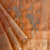 Metallic handwoven organza saree