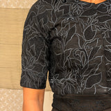 Heather Tendril Organza Cutwork Blouse - Black