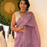 Mishrita Embroidered Colour Block Organza Saree