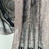 Fern Embroidered Organza Silk Saree - Black