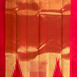 Red Temple Design Kanchipuram silk saree