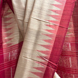 Temple Bordered Tussar Silk Saree - Red