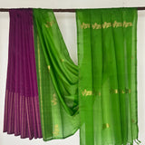 Madhura Paperflowers Kanchi Organza Saree - Green and Violet