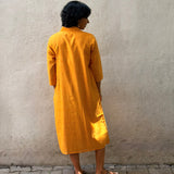 Yellow Chanderi Melange Dress